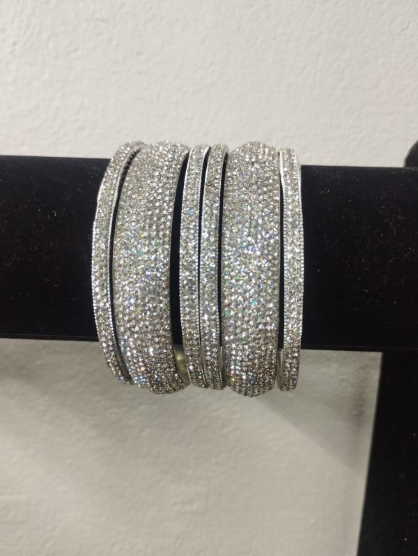 Silver Rhinestone Bangles