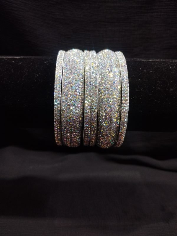 Iridescent Silver Bangles