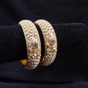 Gold Pearl Bangles