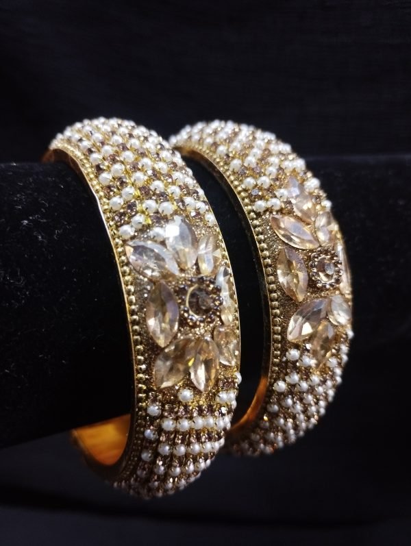 Gold Pearl Bangles - Image 2