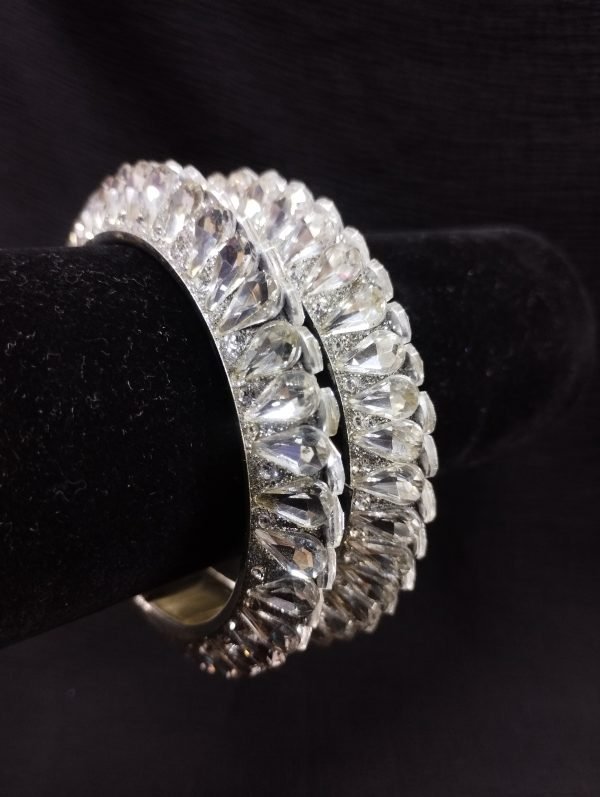 Tear Drop Silver Bangles