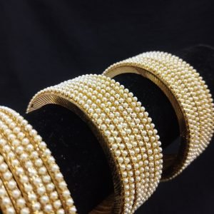 Gold Pearl Bangles
