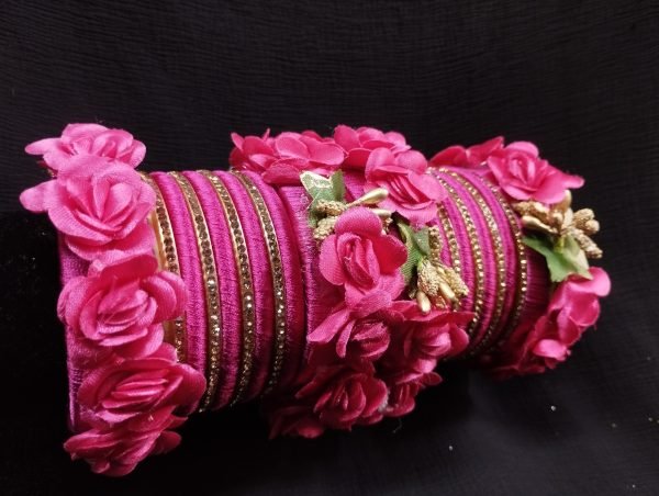 Pink Floral Bangles