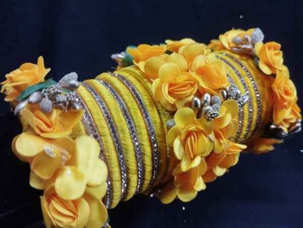 Yellow Floral Bangles