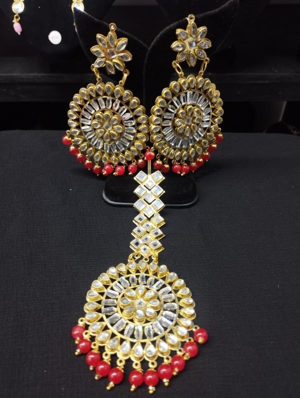 Red Earrings & Tikka