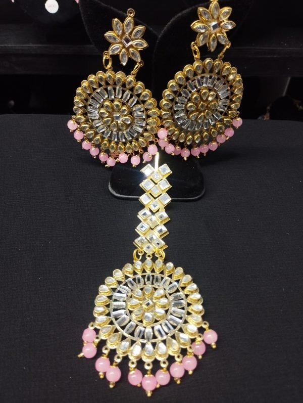 Light Pink Earrings & Tikka