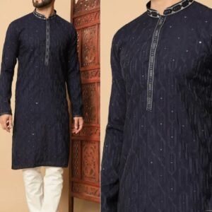 Navy Blue Mens Kurta