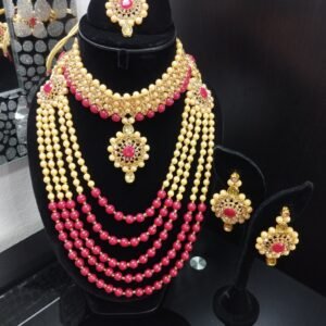 Red Pearl Necklace Set