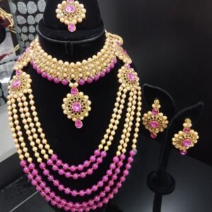 Pink Pearl Necklace Set