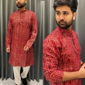 Red Mens Kurta