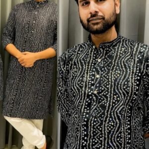 Black Mens Kurta