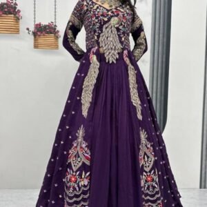 Purple Peacock Design Lehenga